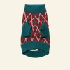 New Rodney Dog Jumper - Teal Lattice Women Knitted Accessories | Dog Jumpers