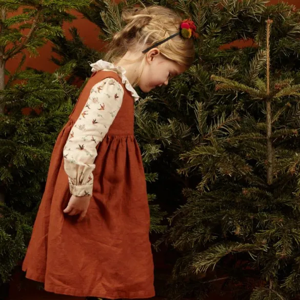 New Rosie Children's Dress - Rust Fox | Linen Kids Children's Dresses