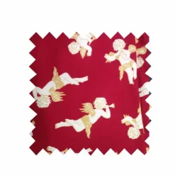 Best Sale Ruby Red Cherubs Fabric - 100% Cotton Jersey Fabric By The Metre