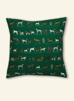 Clearance Simple Cushion Cover - Green Porcelain Dogs Cushion Covers