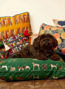 Clearance Simple Cushion Cover - Green Porcelain Dogs Cushion Covers