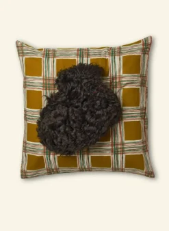 Clearance Simple Cushion Cover - Mustard Checks Cushion Covers