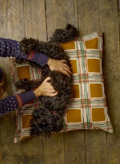 Clearance Simple Cushion Cover - Mustard Checks Cushion Covers