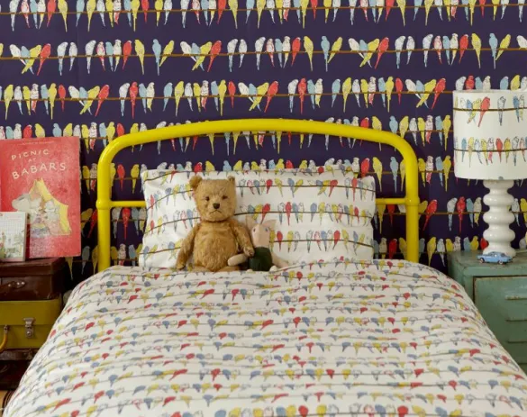 Flash Sale Single Duvet Cover - Ivory Budgies Kids Children's Homeware