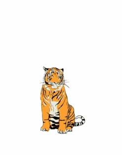 Best Sitting Up Tiger Wall Sticker Kids Children's Homeware