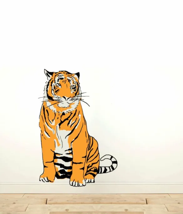 Best Sitting Up Tiger Wall Sticker Kids Children's Homeware