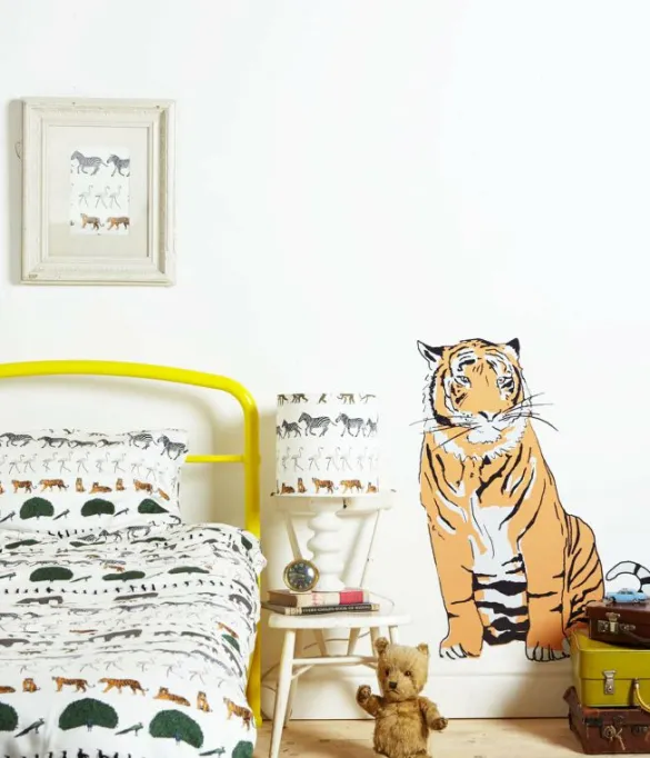 Best Sitting Up Tiger Wall Sticker Kids Children's Homeware