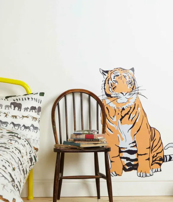 Best Sitting Up Tiger Wall Sticker Kids Children's Homeware