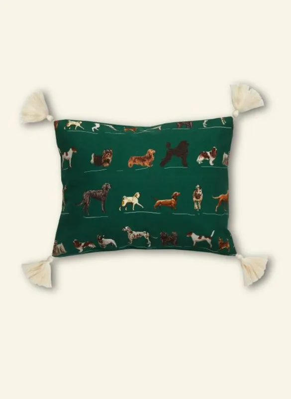 Cheap Small Cushion Cover - Green Porcelain Dogs Cushion Covers
