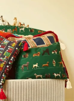 Cheap Small Cushion Cover - Green Porcelain Dogs Cushion Covers