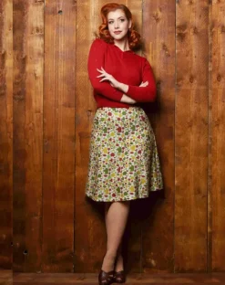 Flash Sale Sylvia - Autumn Leaves Skirt - 100% Tencel Women Skirts