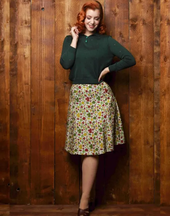 Flash Sale Sylvia - Autumn Leaves Skirt - 100% Tencel Women Skirts