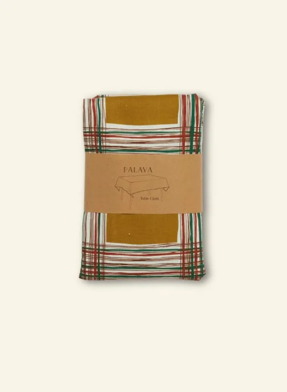 Cheap Table Cloth - Mustard Checks Dining