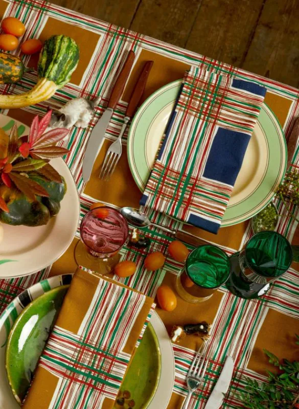 Cheap Table Cloth - Mustard Checks Dining