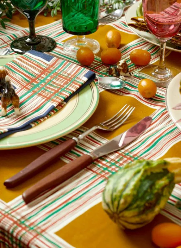 Cheap Table Cloth - Mustard Checks Dining