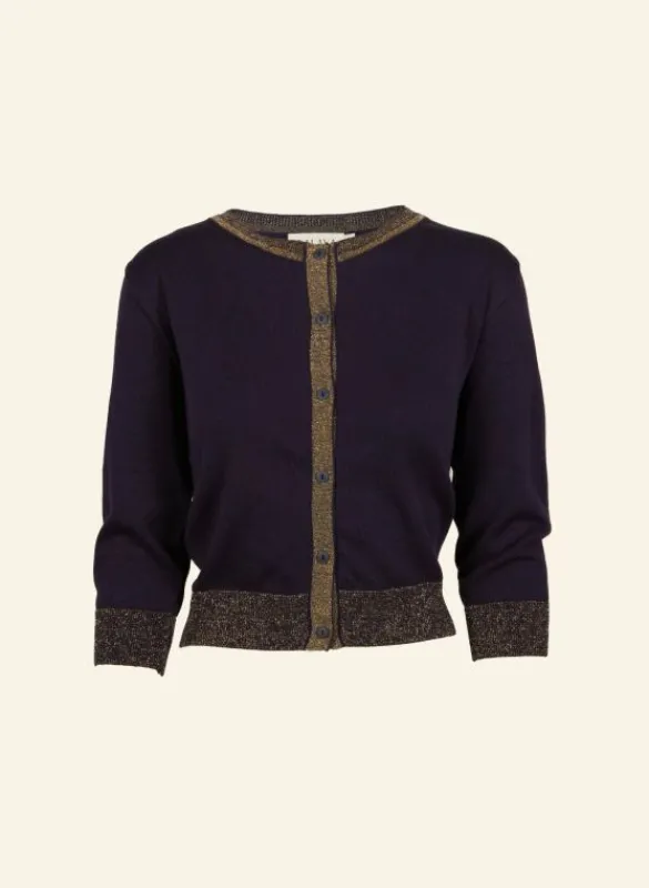 Discount Vera Cardigan - Navy Sparkly Women Knitwear
