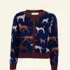 Shop Vera Jacquard Cardigan - Navy Woof Women Knitwear
