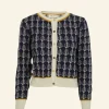 New Vera Jacquard Cardigan - Navy Feather Women Knitwear