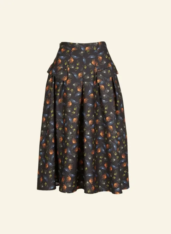 Cheap Veronica Skirt - Black Fireworks - 100% Tencel Women Skirts