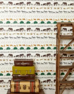 Cheap Wallpaper - Ivory Walking Zoo Kids Children's Homeware