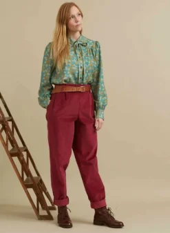 Fashion Wilma - Cherry Corduroy Trousers Women Trousers