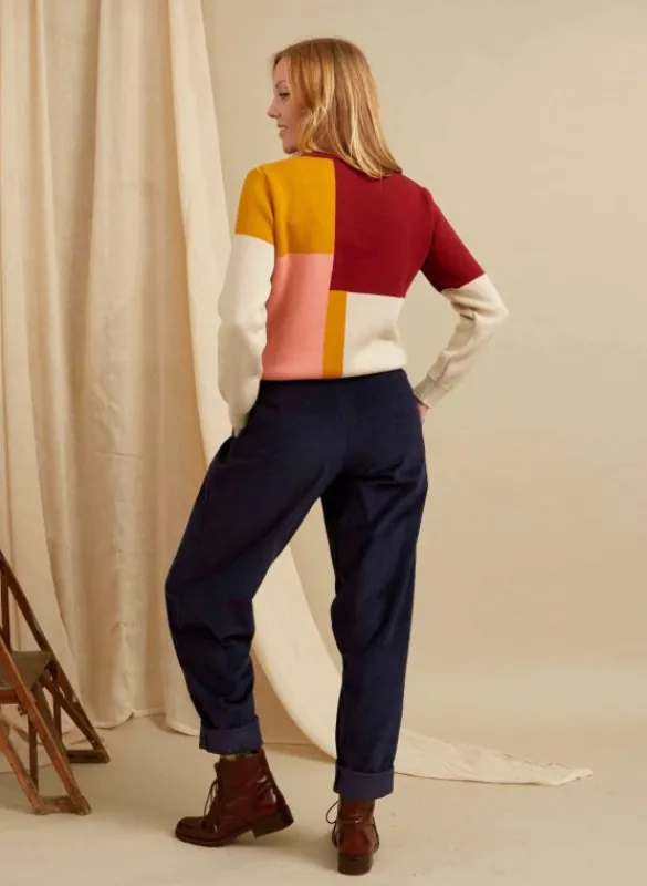 New Wilma - Navy Corduroy Trousers Women Trousers