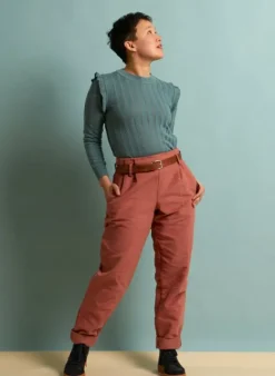 Store Wilma Trousers - Pink Moleskine Women Trousers